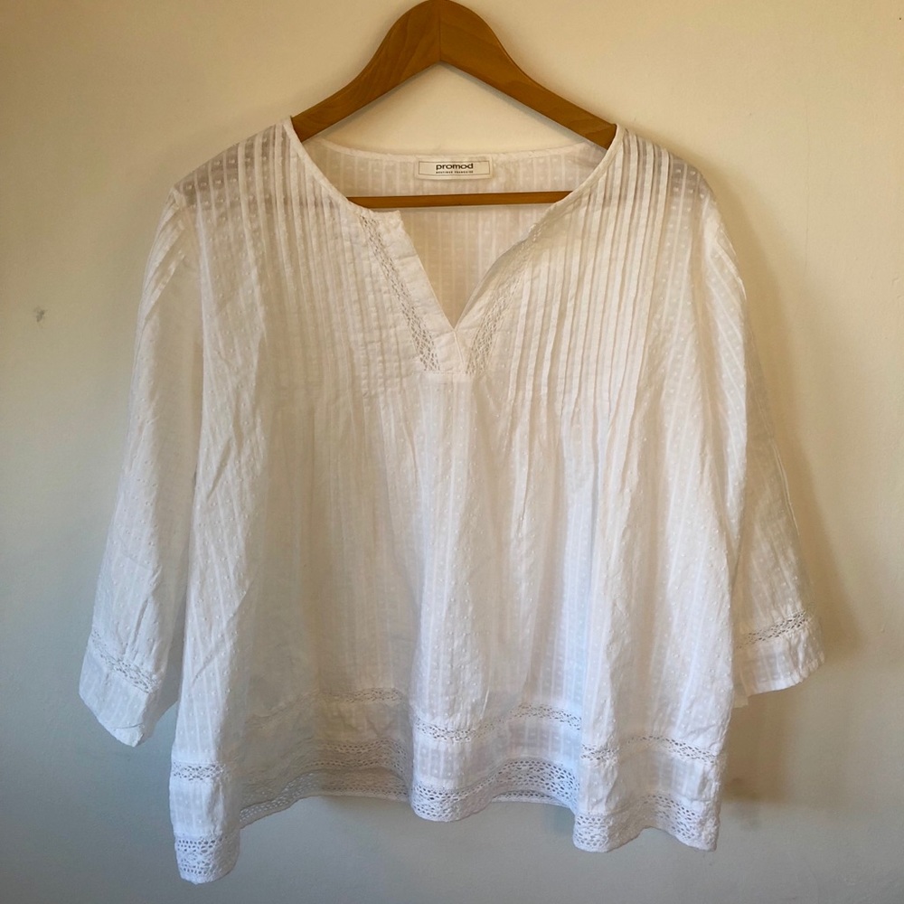 White Detailed Blouse by Promod